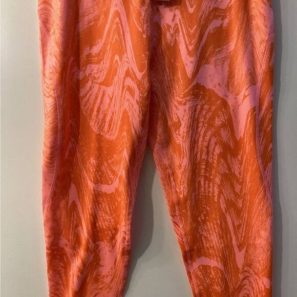 Adidas By Stella McCartney Cropped Printed Leggings Bright Orange Size L NEW - Picture 4 of 14